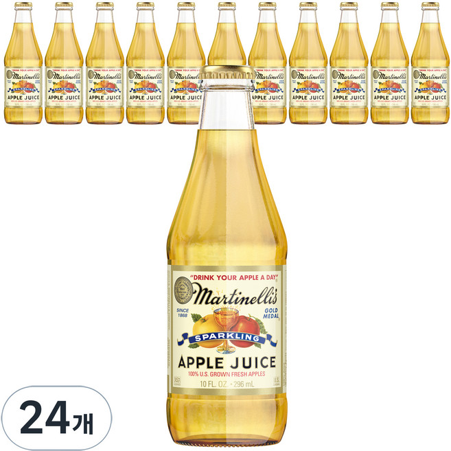 골드메달 스파클링 애플쥬스, 296ml, 24개