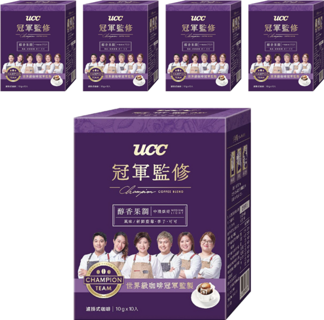 ucc Champion Coffee Blend 冠軍監修 醇香果調濾掛式咖啡, 10g, 10包, 5盒