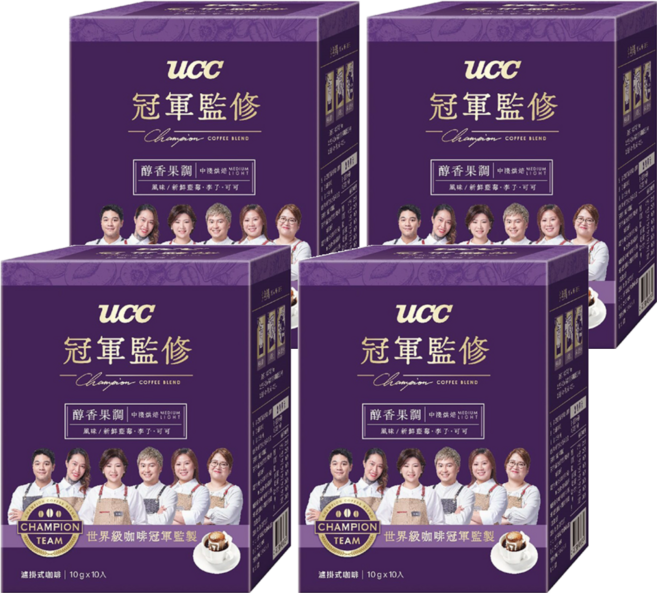 ucc Champion Coffee Blend 冠軍監修 醇香果調濾掛式咖啡, 10g, 10包, 4盒