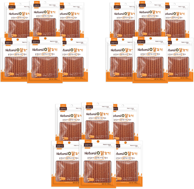 네츄럴오 강아지 간식, 닭고기맛, 18개, 100g