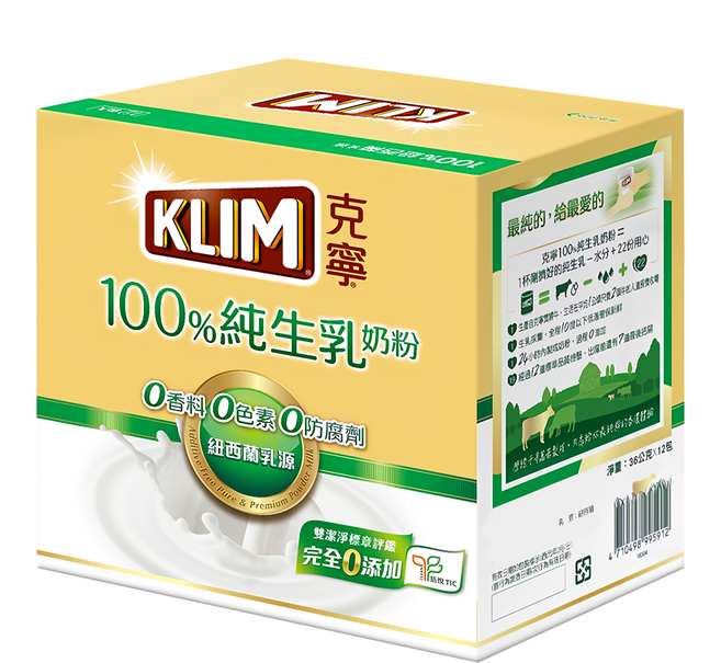 KLIM 克寧 100％純生乳奶粉 隨手包, 432g, 1盒