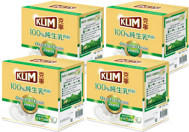 KLIM 克寧 100％純生乳奶粉 隨手包, 432g, 4盒