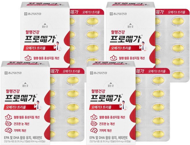 프로메가 오메가3 트리플 39.24g, 60정, 4개