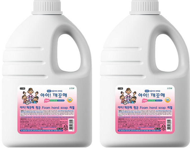 LION 獅王 趣淨 Ai! Kekute 泡泡洗手慕斯補充瓶 檸檬香, 2.45L, 2桶