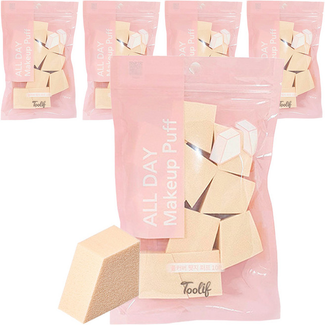 툴리프 올데이 웻지 퍼프 10p, 스킨, 5개