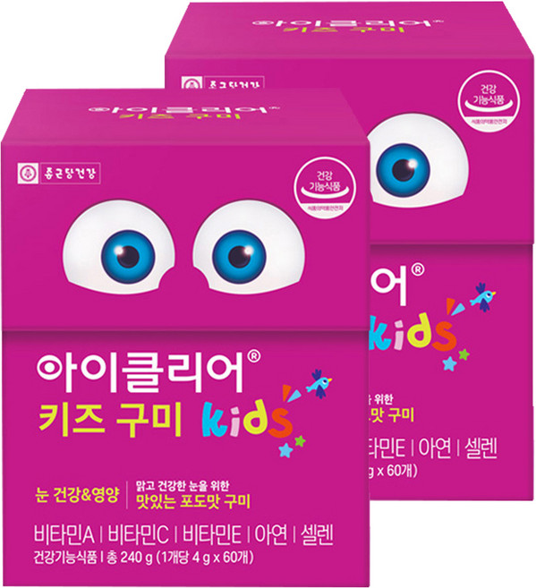 아이클리어 키즈 구미, 60정, 2개