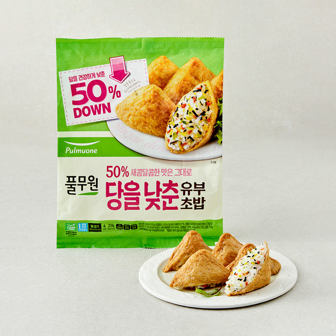 풀무원 50% 당을 낮춘 새콤달콤 유부초밥, 310g, 1개