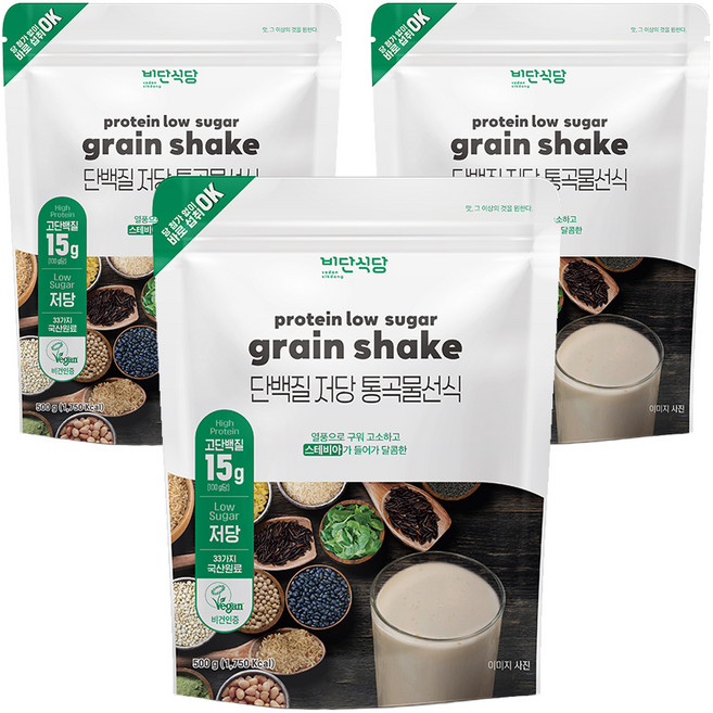 비단식당 단백질 저당 통곡물선식, 3개, 500g