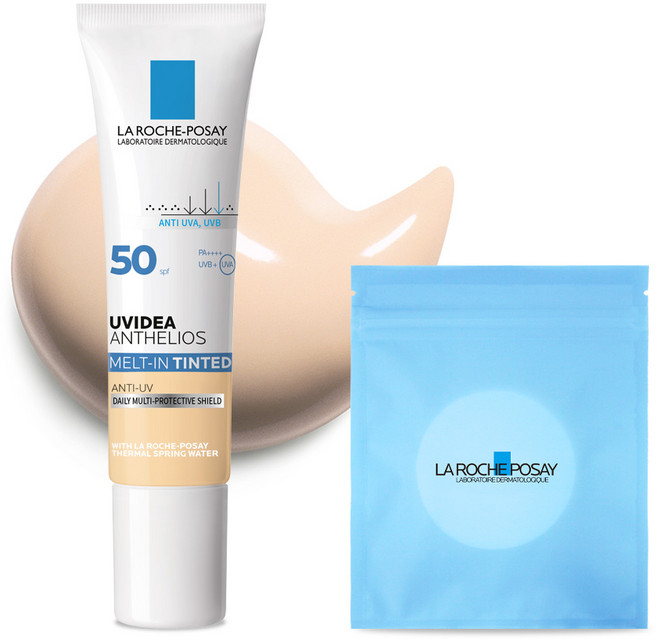 라로슈포제 유비데아 안뗄리오스 썬크림 멜트인 틴티드 SPF50+ PA++++ + 화장솜 30매, 30ml, 1개