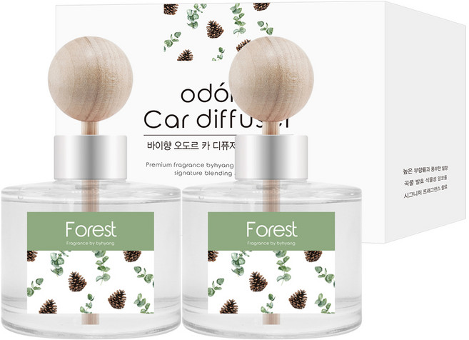 오도르 카 디퓨저 120ml 본품, 포레스트, 2개