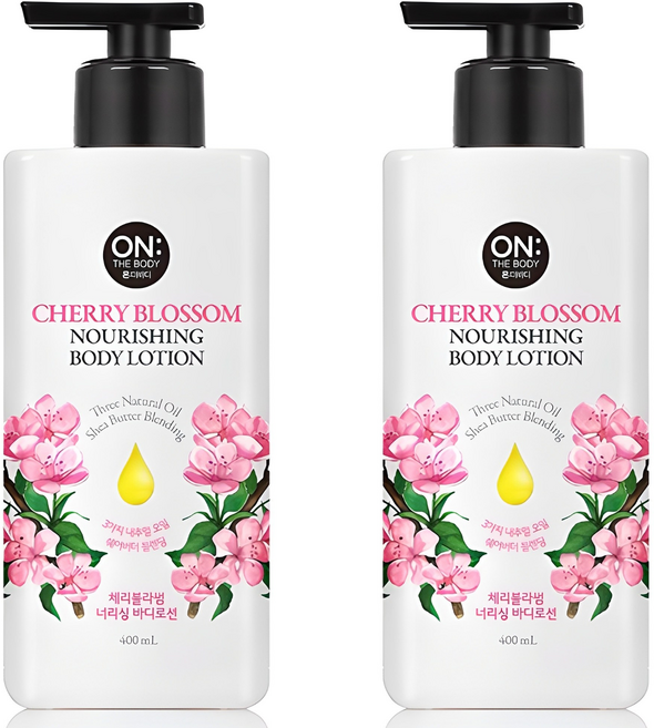 온더바디 너리싱 바디로션 체리블라썸, 400ml, 2개