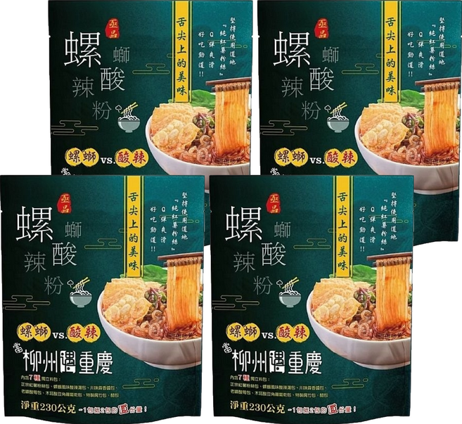 亟品 螺獅酸辣粉, 230g, 4包