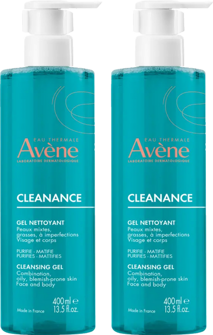 Avene 雅漾 控油舒緩潔膚凝膠, 400ml, 2瓶