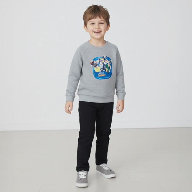 男童Hello Carbot衝鋒戰士圖案長袖上衣+長褲套裝