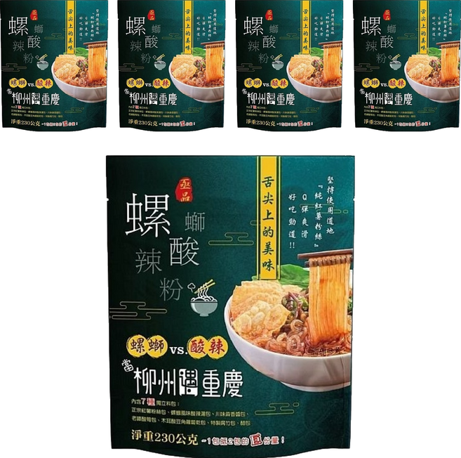 亟品 螺獅酸辣粉, 230g, 5包