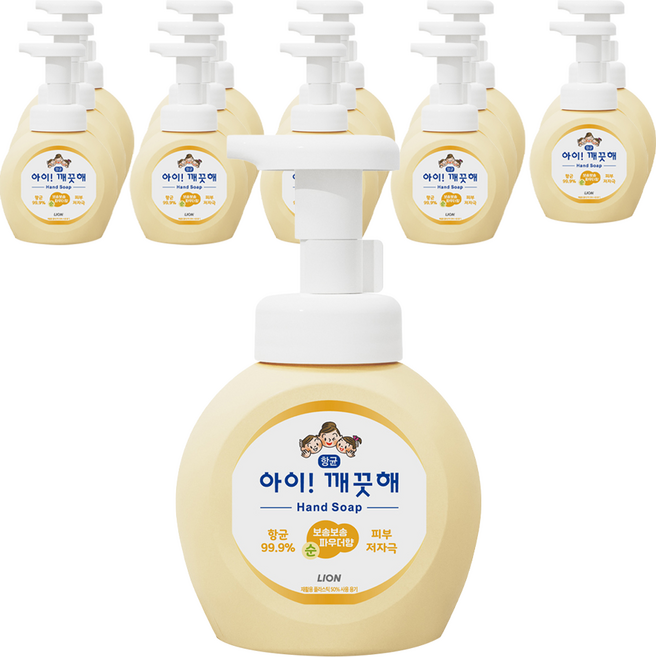 아이깨끗해 핸드워시 순 보송보송 파우더향, 250ml, 15개