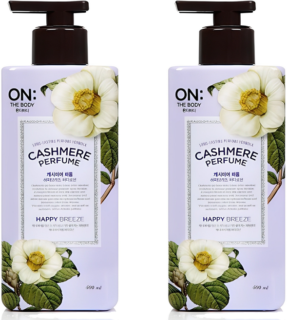 온더바디 캐시미어 퍼퓸 해피브리즈 바디로션 꽃향, 2개, 400ml, 400g