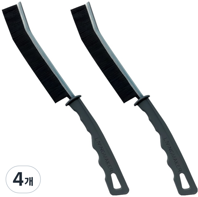 리빙메이커 홈 초슬림 빳빳한 브러쉬 다용도 틈새 청소솔, 혼합색상, 4개