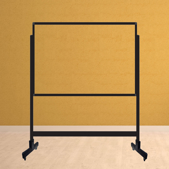 금강칠판 이동식 강화유리칠판 투명 + 스탠드 블랙 세트, 알루미늄, ABS사출