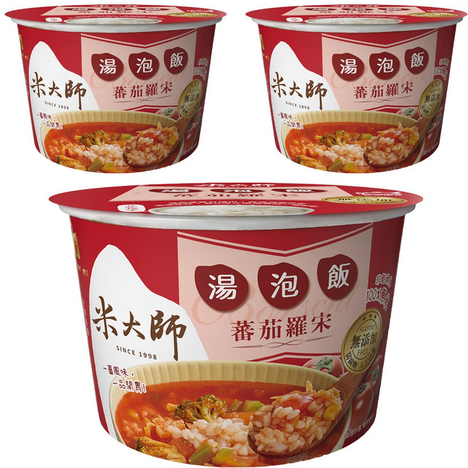 master mi 米大師 湯泡飯 蕃茄羅宋, 155g, 3入