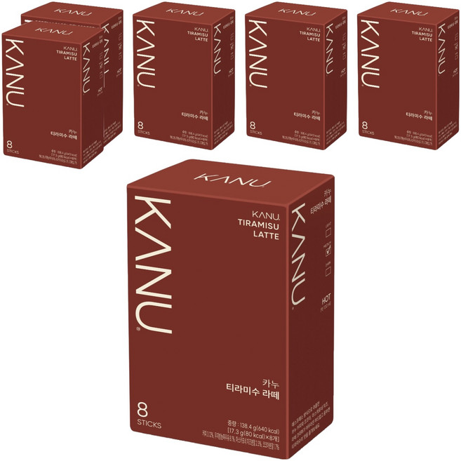 카누 티라미수 라떼 커피믹스, 17.3g, 8개입, 6개