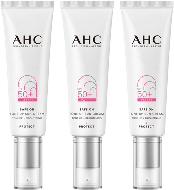 AHC 柔光潤色隔離防曬乳, 50ml, 3條