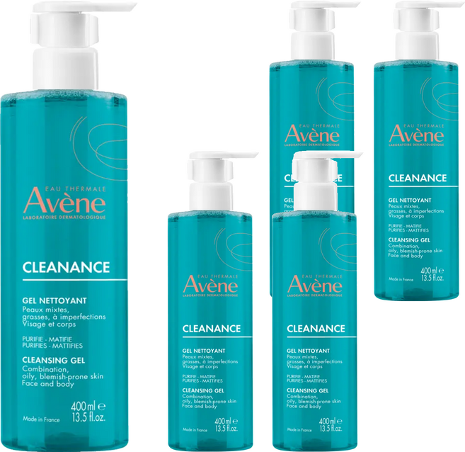 Avene 雅漾 控油舒緩潔膚凝膠, 400ml, 5瓶