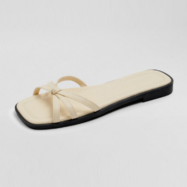 CHAAKAN SHOES 女款 Alain 扭結拖鞋 SPLTS2h1790, 象牙白, 245