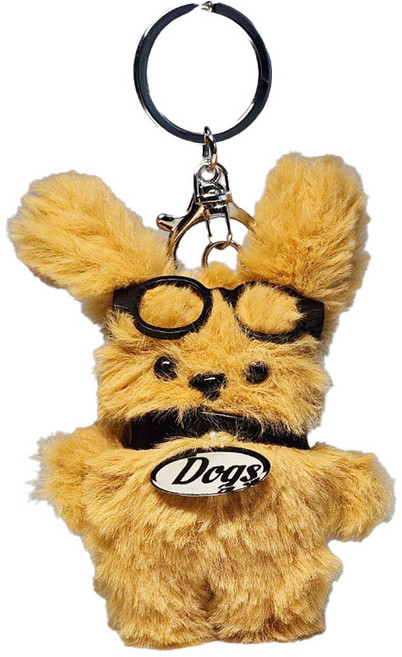 지금오늘 귀여운 강아지 모루 인형 키링, 10cm, 카키, 1개