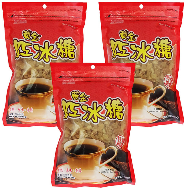 CHI-SHENG 耆盛食品 黃金紅冰糖, 600g, 3包
