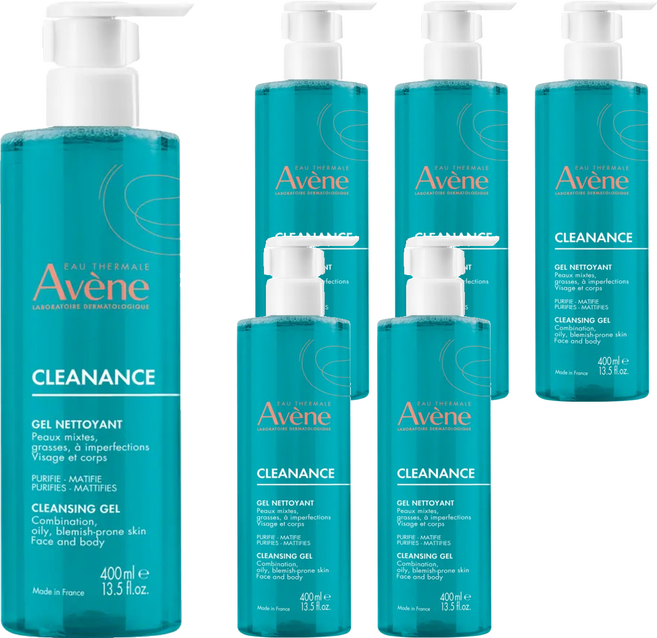 Avene 雅漾 控油舒緩潔膚凝膠, 400ml, 6瓶