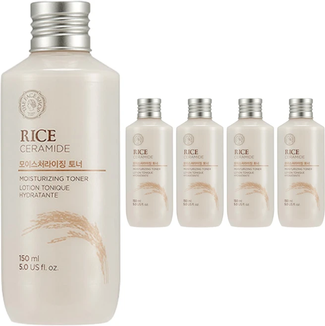 더페이스샵 라이스 앤 세라마이드 모이스처 토너, 150ml, 5개 - 쿠팡