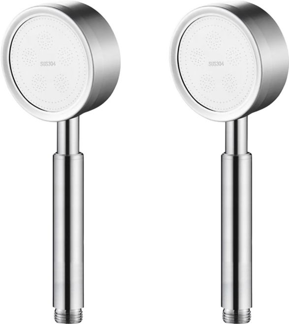 304不鏽鋼節水增壓蓮蓬頭 2個, 不鏽鋼, 1組