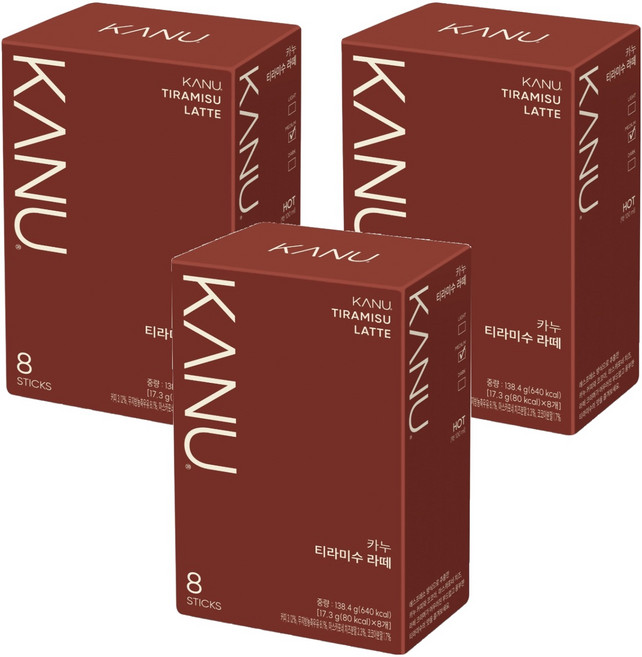 카누 티라미수 라떼 커피믹스, 17.3g, 8개입, 3개