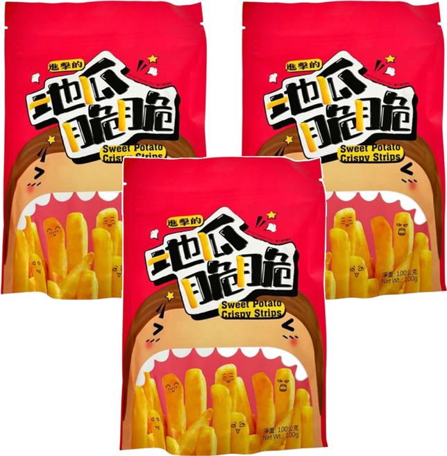 六福 地瓜脆條, 100g, 3包