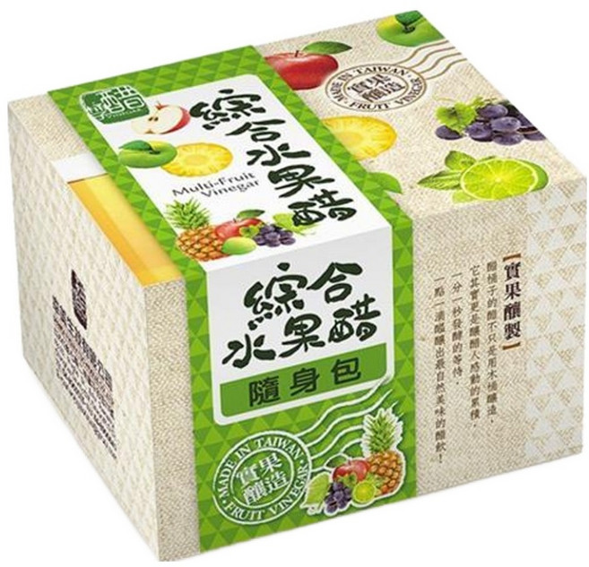 醋桶子 果醋隨身包 綜合水果醋 33ml 8包, 264ml, 1盒
