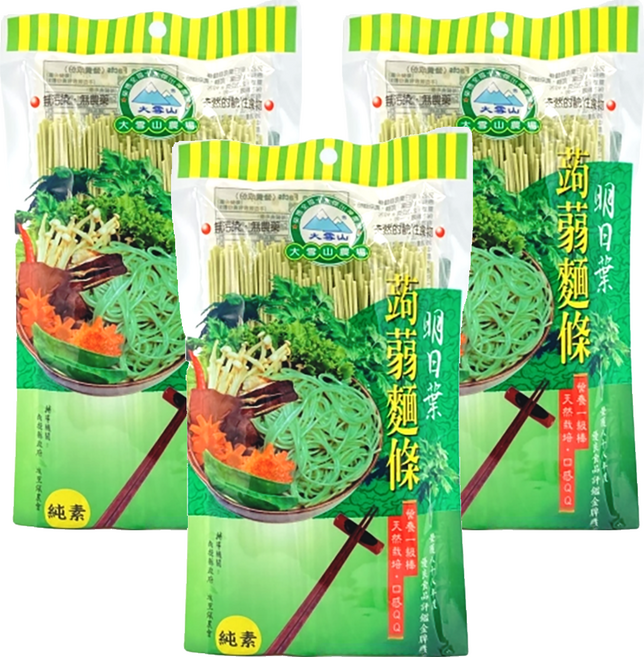 大雪山農場 明日葉蒟蒻麵, 250g, 3包