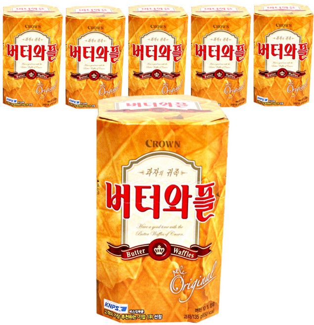 크라운 버터와플, 135g, 6개