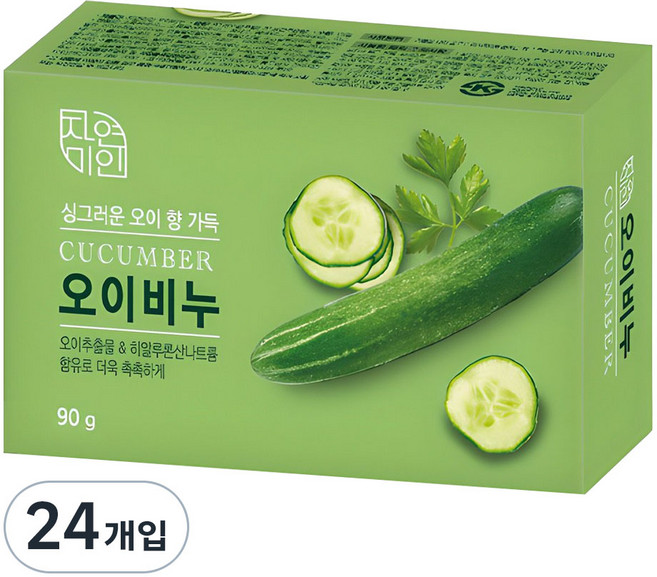 자연미인 비누 오이향, 90g, 24개입