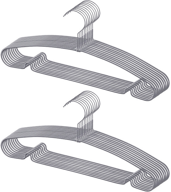 코멧 코팅 논슬립 옷걸이, 그레이, 20개