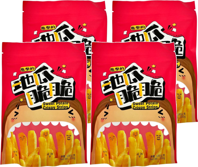六福 地瓜脆條, 100g, 4包