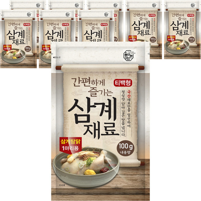 올바른상회 간편하게 즐기는 티백형 삼계재료, 100g, 9개