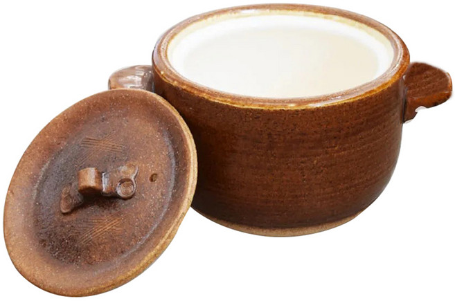 日本製 萬古燒褐色7號深鍋, 21cm, 1個