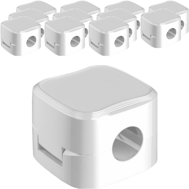 마그네틱 케이블 정리 홀더, 12개, 화이트