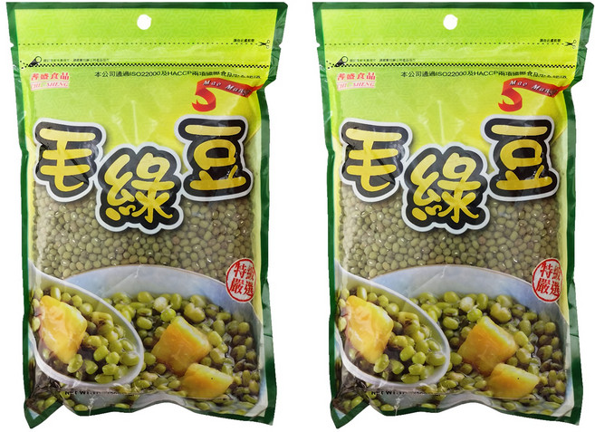 CHI-SHENG 耆盛食品 毛綠豆, 500g, 2包