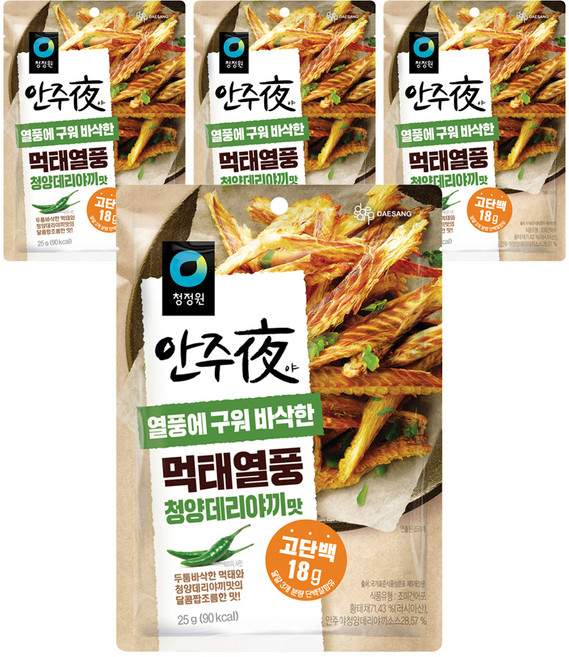 대상 청정원 안주야 먹태열풍 청양데리야끼맛, 25g, 4개