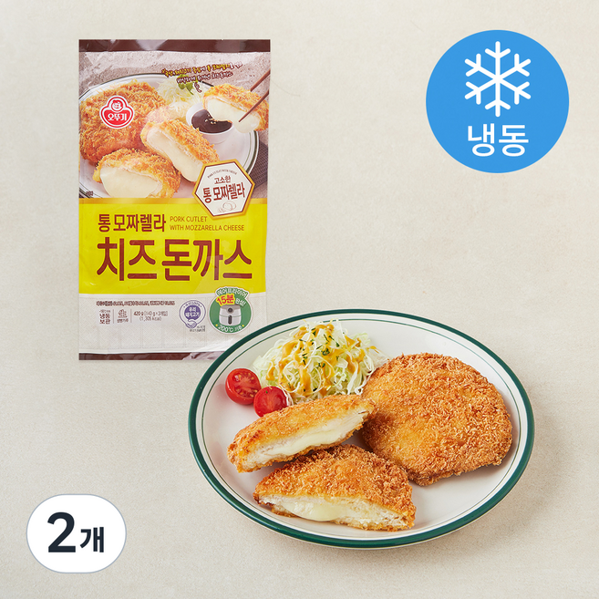오뚜기 통 모짜렐라 치즈 돈까스 (냉동), 420g, 2개