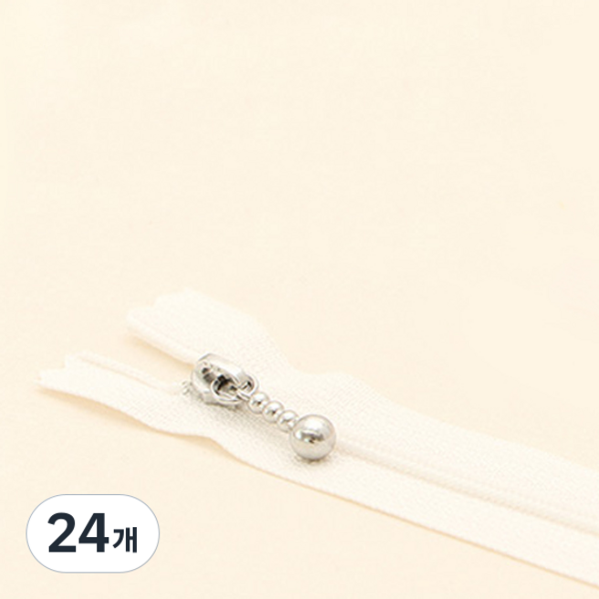 YKK 華可貴 細版尼龍拉鍊, 象牙白, 24個