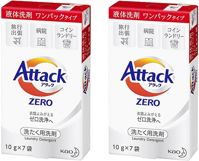 Attack ZERO 濃縮洗衣精 旅行包 7入, 70g, 2盒