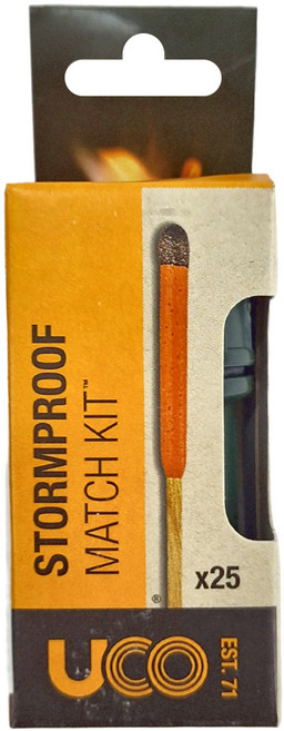 UCO Stormproof Match Kit 防風防水火柴 附擦片 MT-SM-CONT-GR 綠色 48g 25支, 1盒